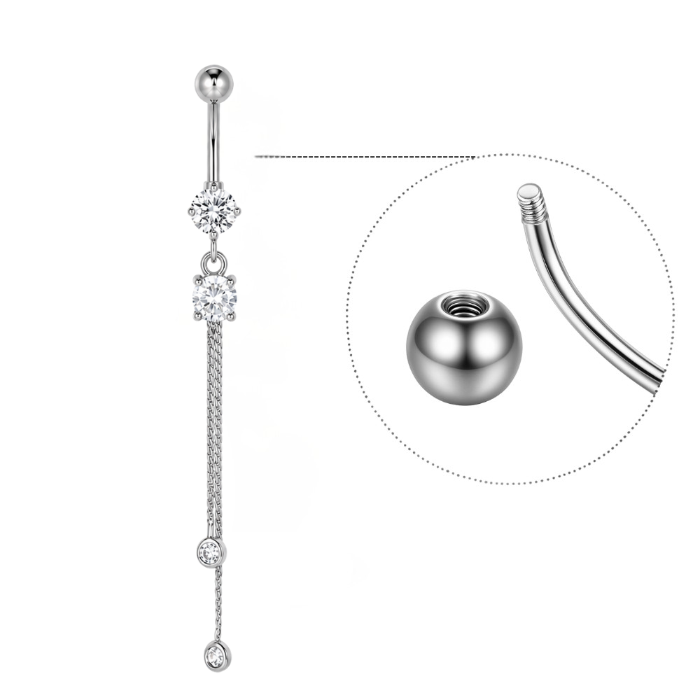 Piercing Nombril Pendant Avec Chaine • Titane