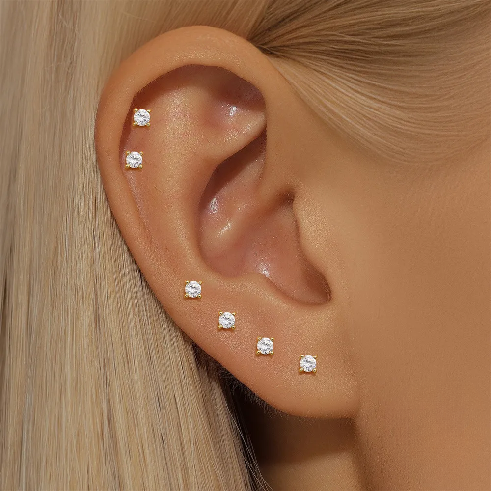 Ensemble 6 Clous d'Oreille • Or 18K