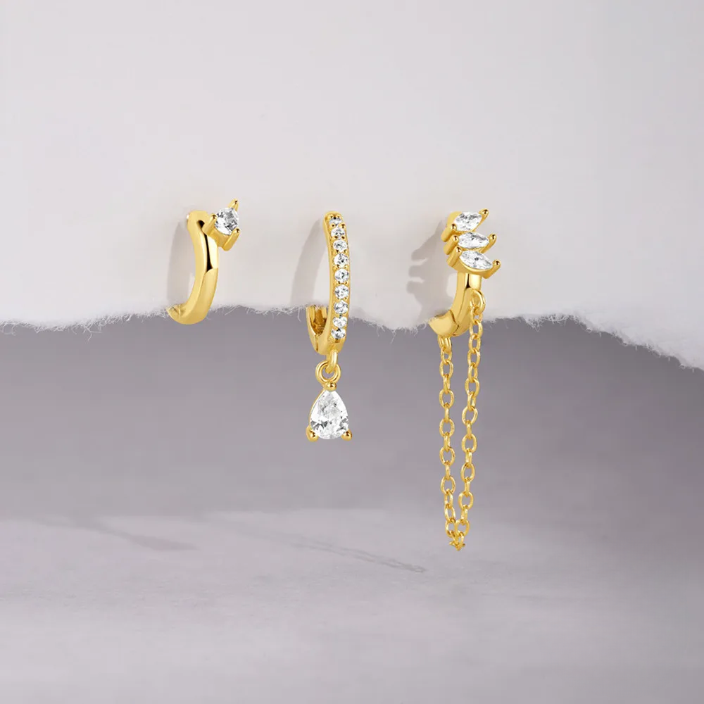 Piercing oreilles 3 hoops • Lobe & Conch