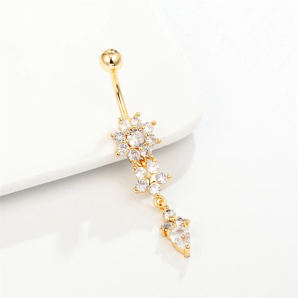 Piercing Nombril Triple Fleur • Acier chiurgical