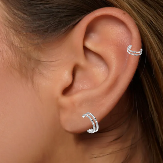 Double Hoop Oreille • Piercing Minimaliste
