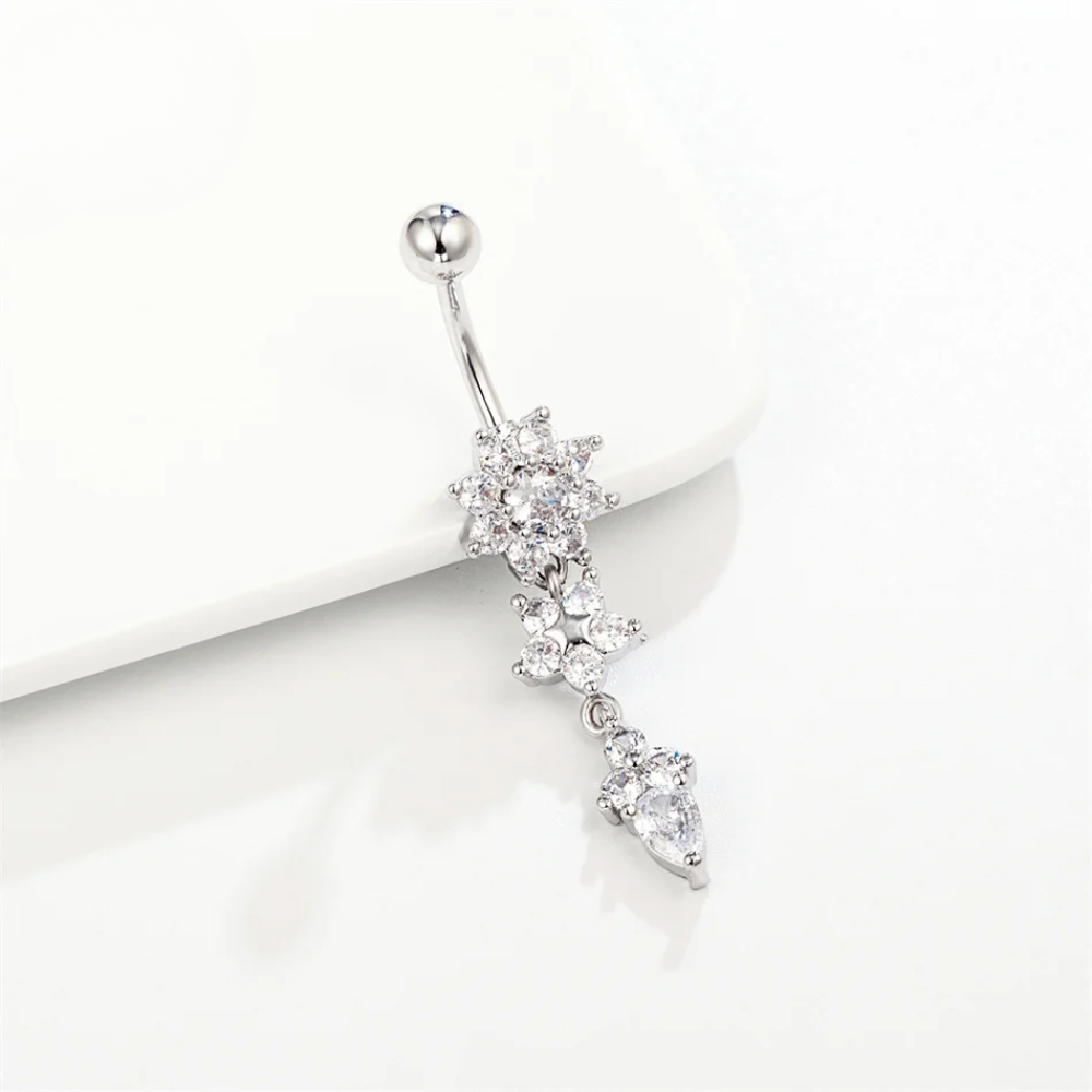 Piercing Nombril Triple Fleur • Acier chiurgical