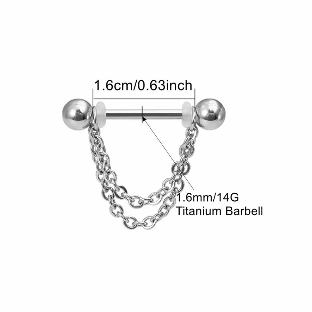 Piercing Téton Chaine • Titanium • 2 PCS