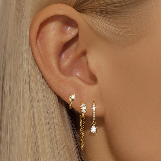 Piercing oreilles 3 hoops • Lobe & Conch