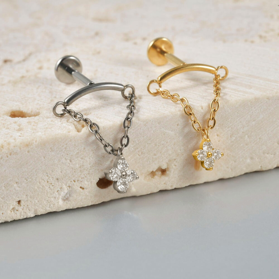 Piercing Hélix Chaîne Pendentif • Lobe, Rook