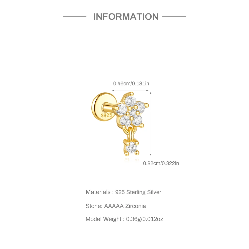 Puces d’Oreille Étoiles Or 18k • Helix, Rook