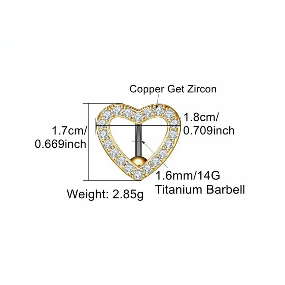 Piercing Nombril Coeur Inversé • Titanium