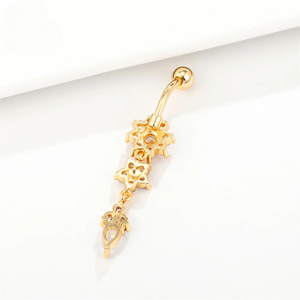 Piercing Nombril Triple Fleur • Acier chiurgical