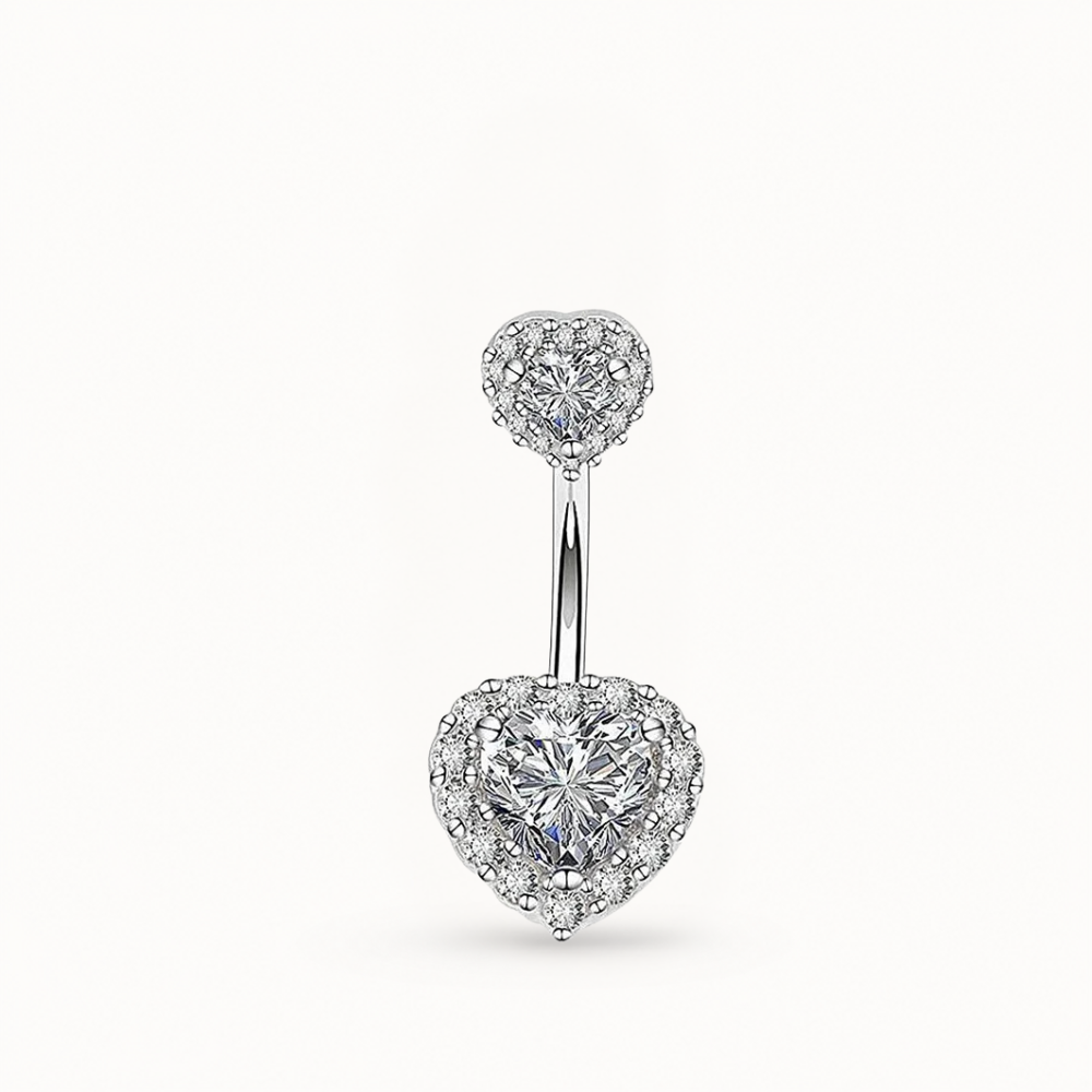 Piercing Nombril Strass Coeur • Titanium