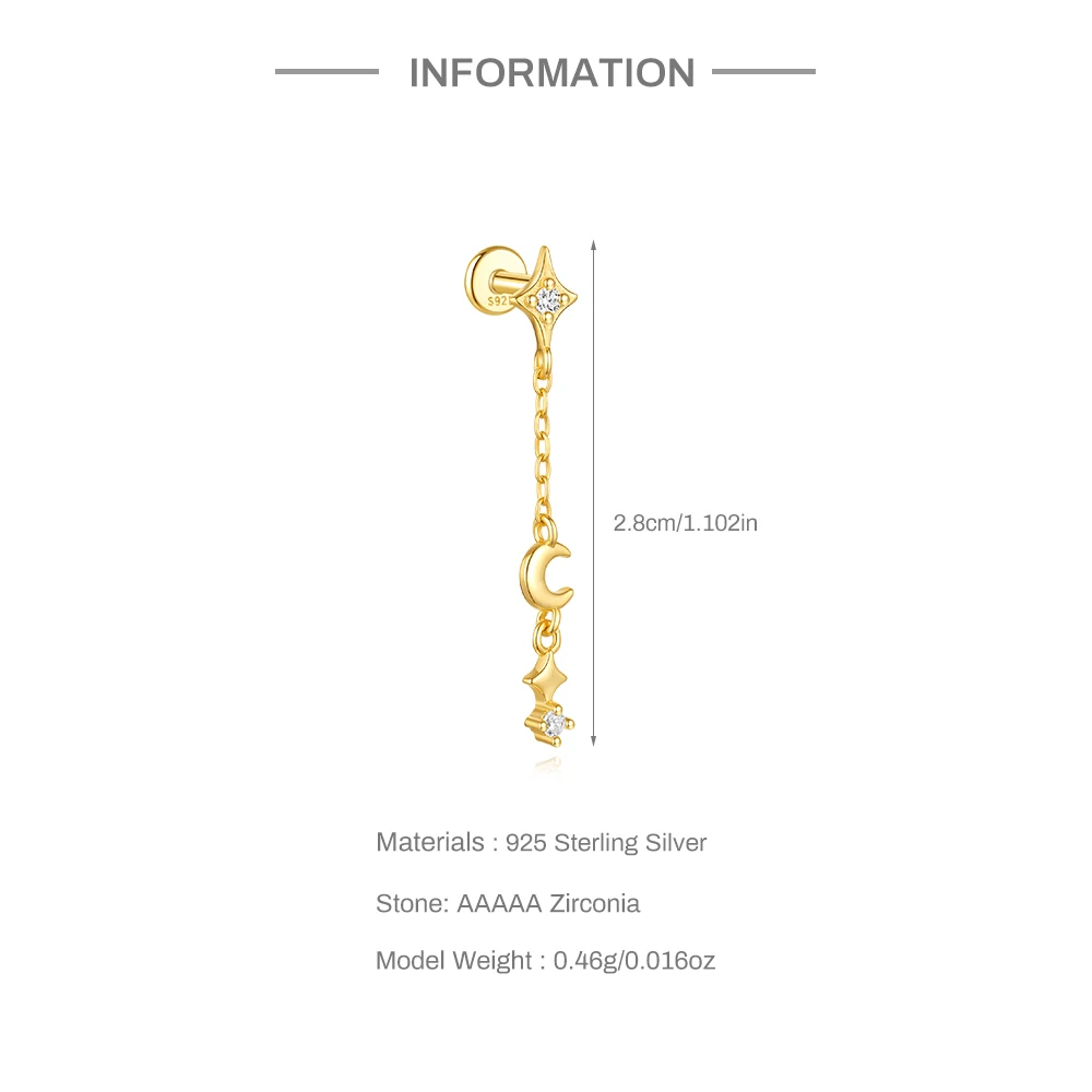 Boucles d’Oreille Or 18k • Style Chaine Pendentif
