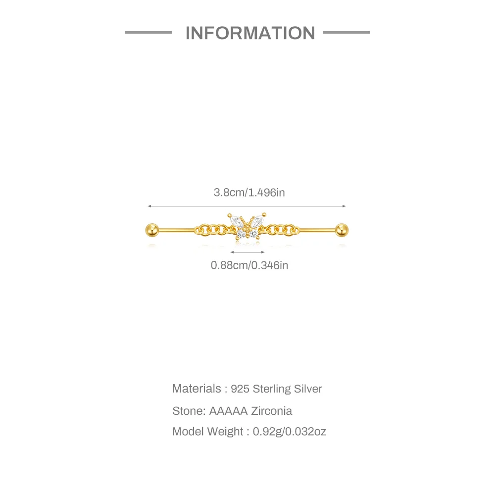 Piercing Industriel Papillon • Titane Stylé