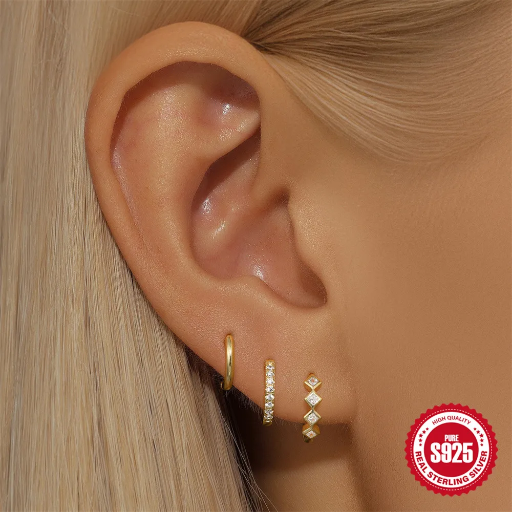 Ensemble piercing 3 Hoops • Or 18 k