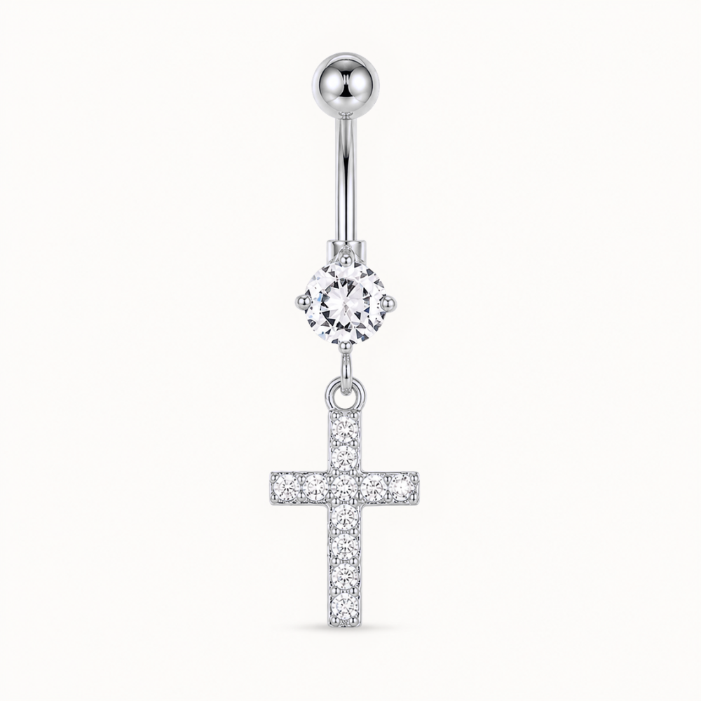 Piercing Nombril Croix • Titane