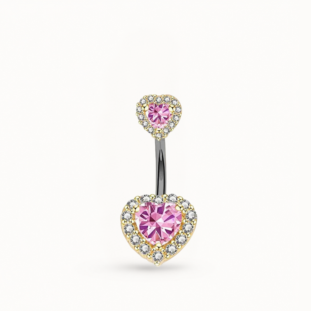 Piercing Nombril Strass Coeur • Titanium