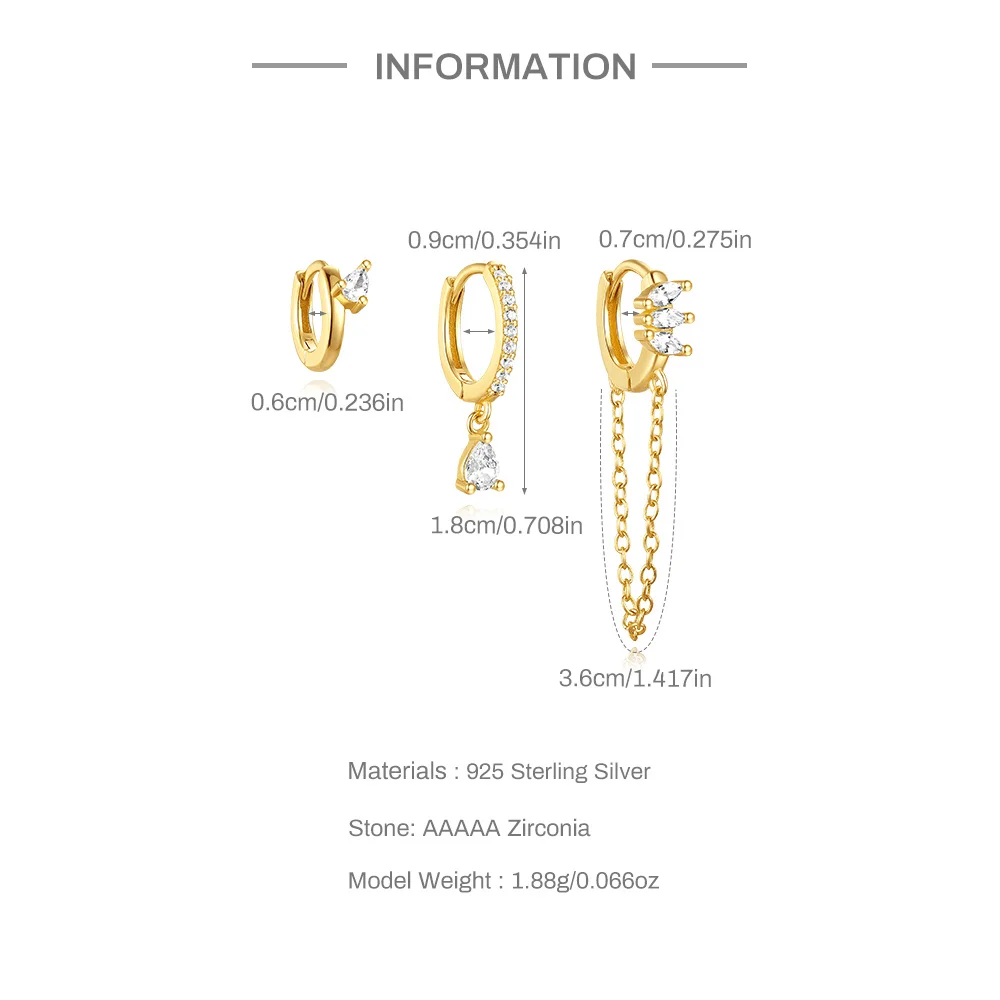 Piercing oreilles 3 hoops • Lobe & Conch