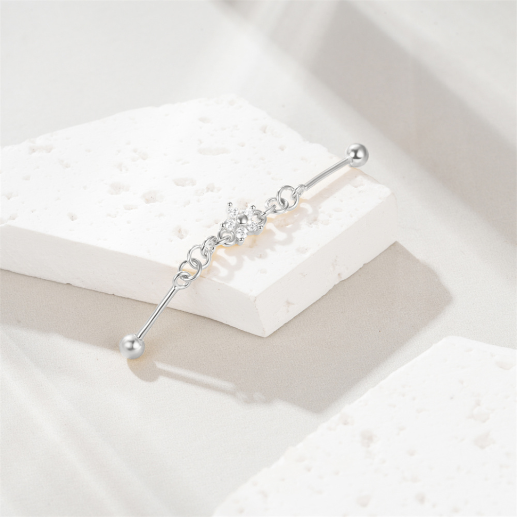 Industriel Chaîne Étoile • Titane • Style Féminin