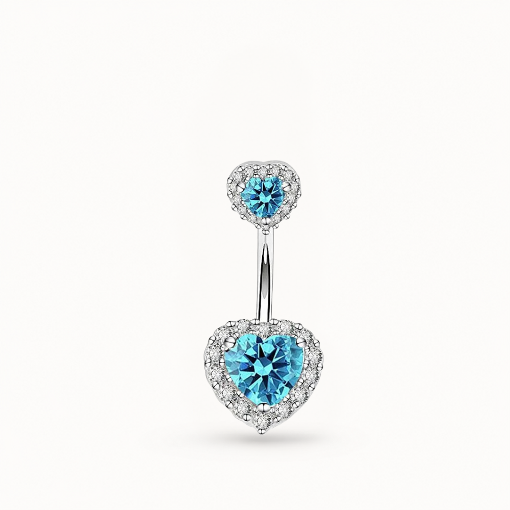 Piercing Nombril Strass Coeur • Titanium