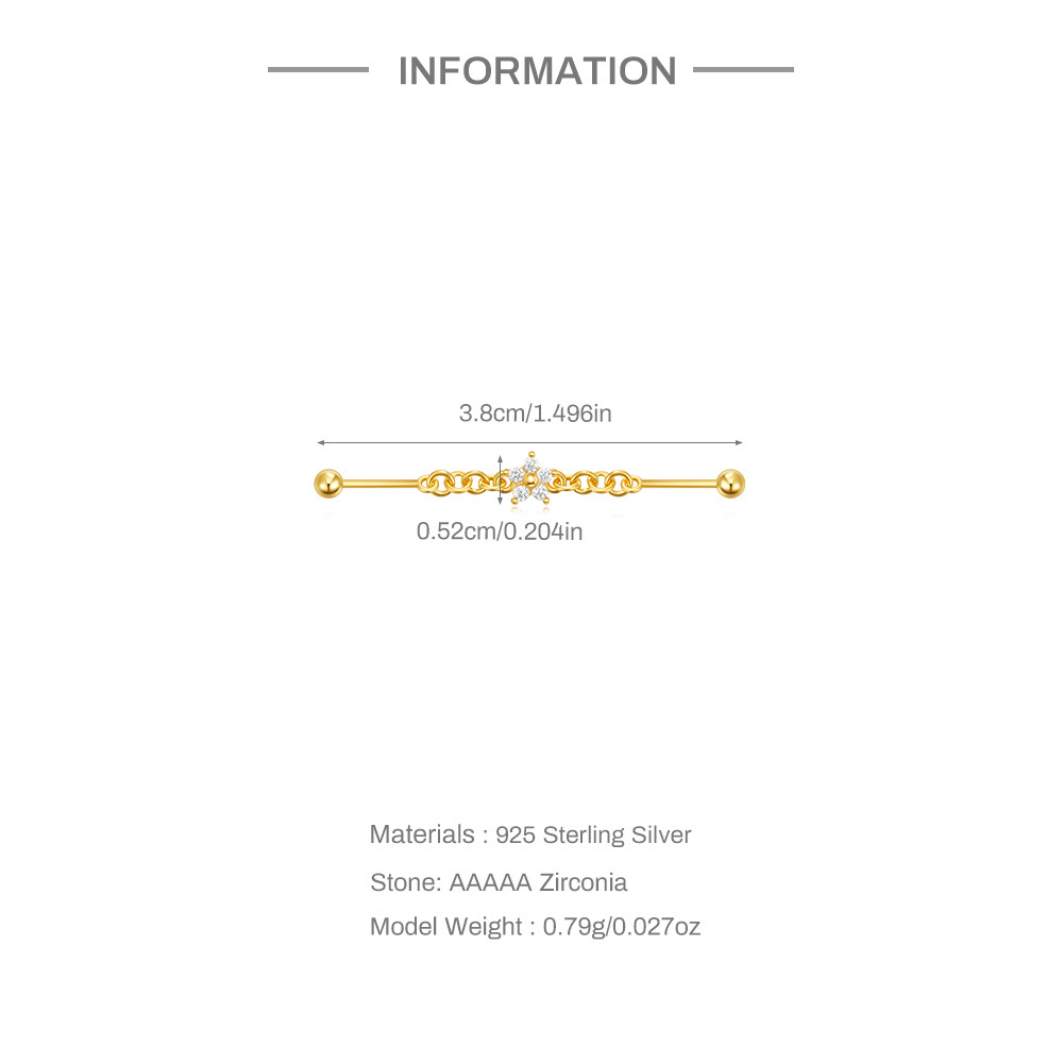 Industriel Chaîne Étoile • Titane • Style Féminin