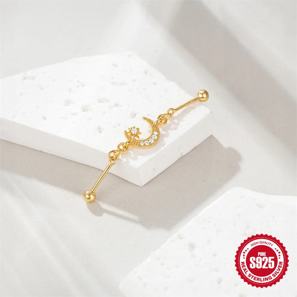 Piercing Industriel Lune • Titane • Barbell Chic