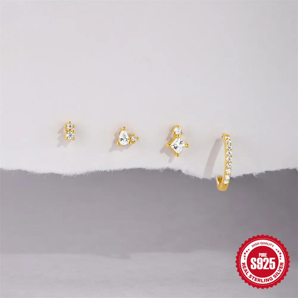Set 4 Piercings Or • Lobe, Hélix, Style Mix