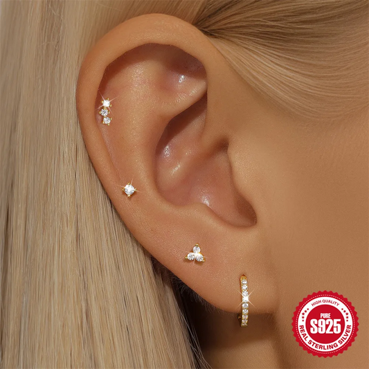 Piercings 18k Or 4pcs • Mix Lobe Hélix