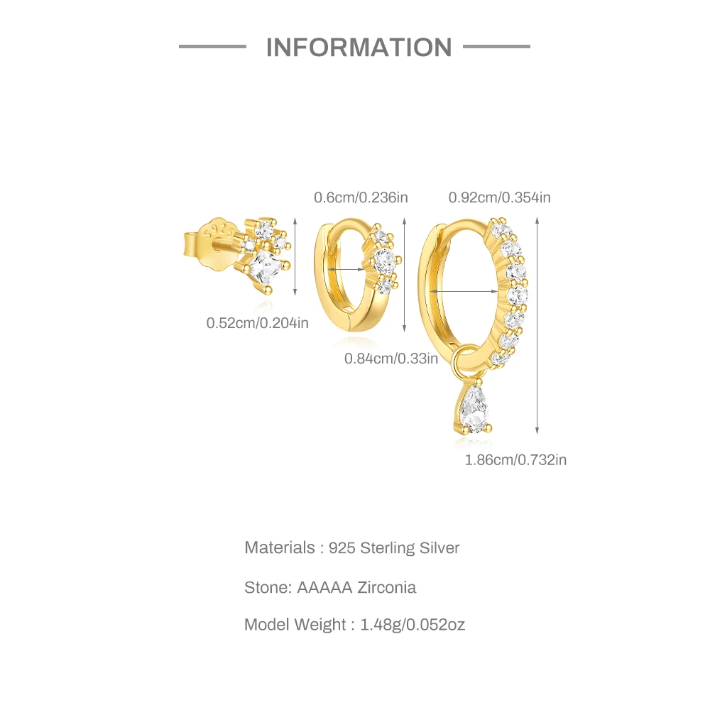 Set Piercings Or 3pcs • Style Minimaliste