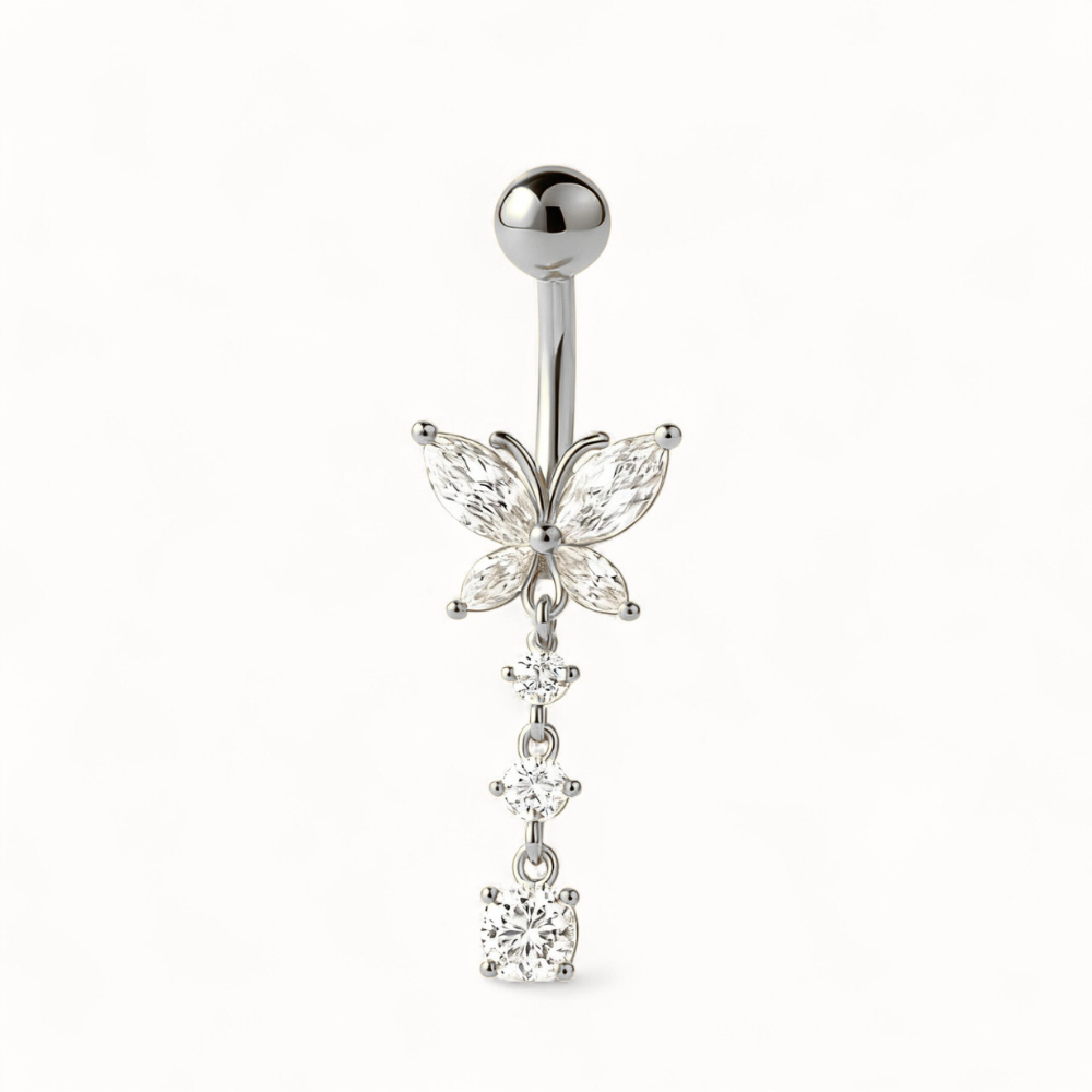 Piercing Nombril Papillon CZ • Titane