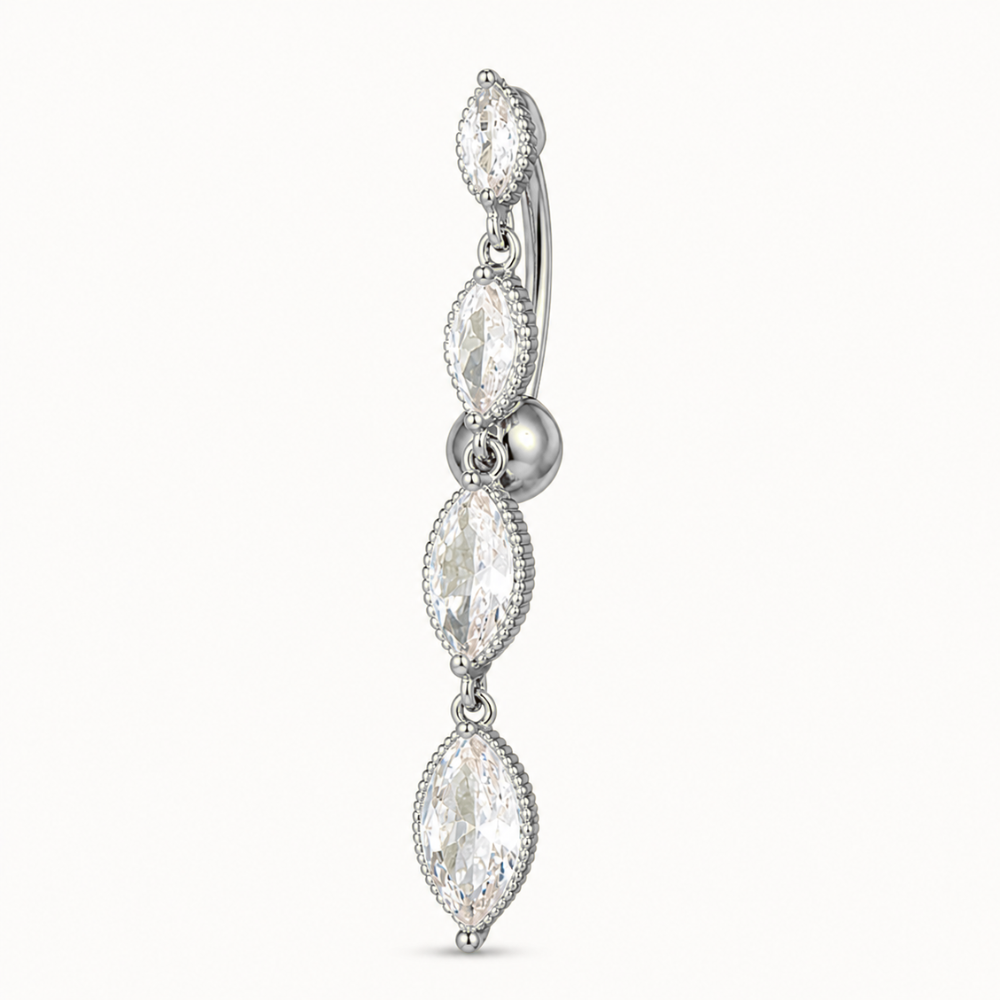 Piercing Nombril 4 charm Inversé • Titanium