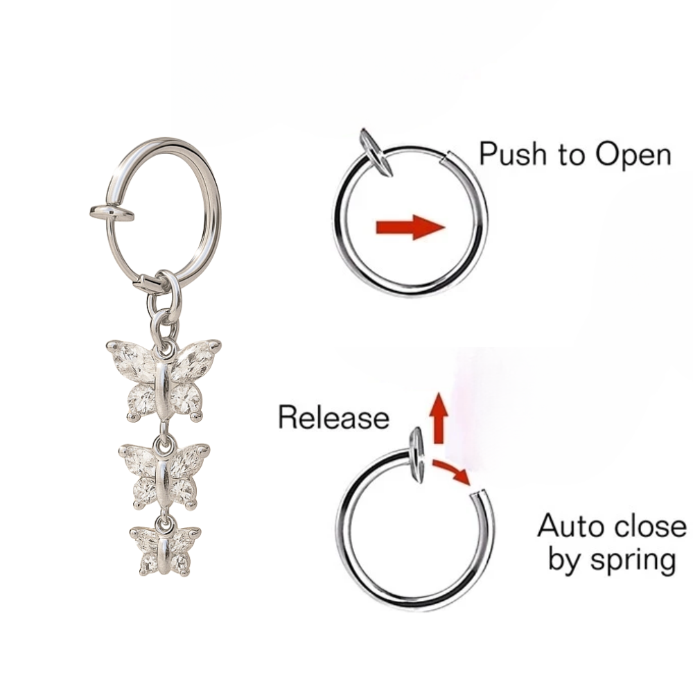 Faux Piercing Nombril Papillon • Clip