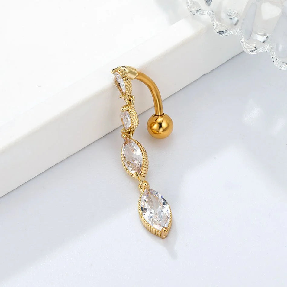 Piercing Nombril 4 charm Inversé • Titanium