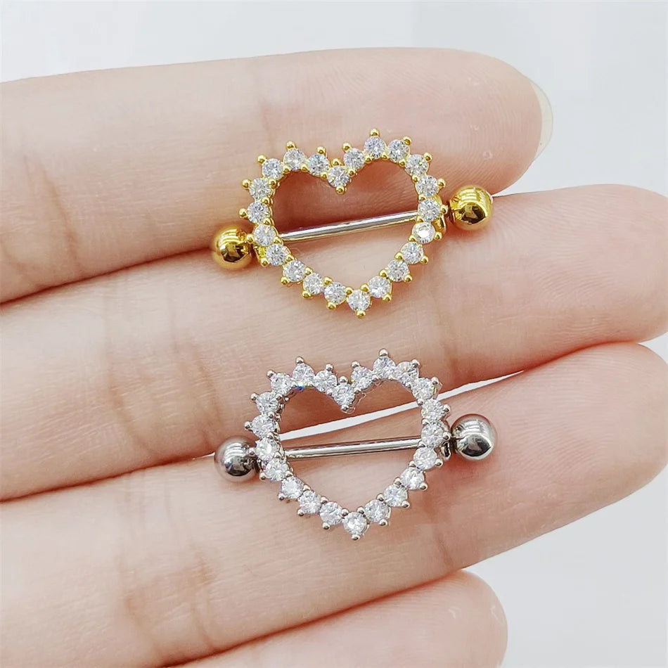 Piercing Téton Cœur • Titanium • 2 PCS
