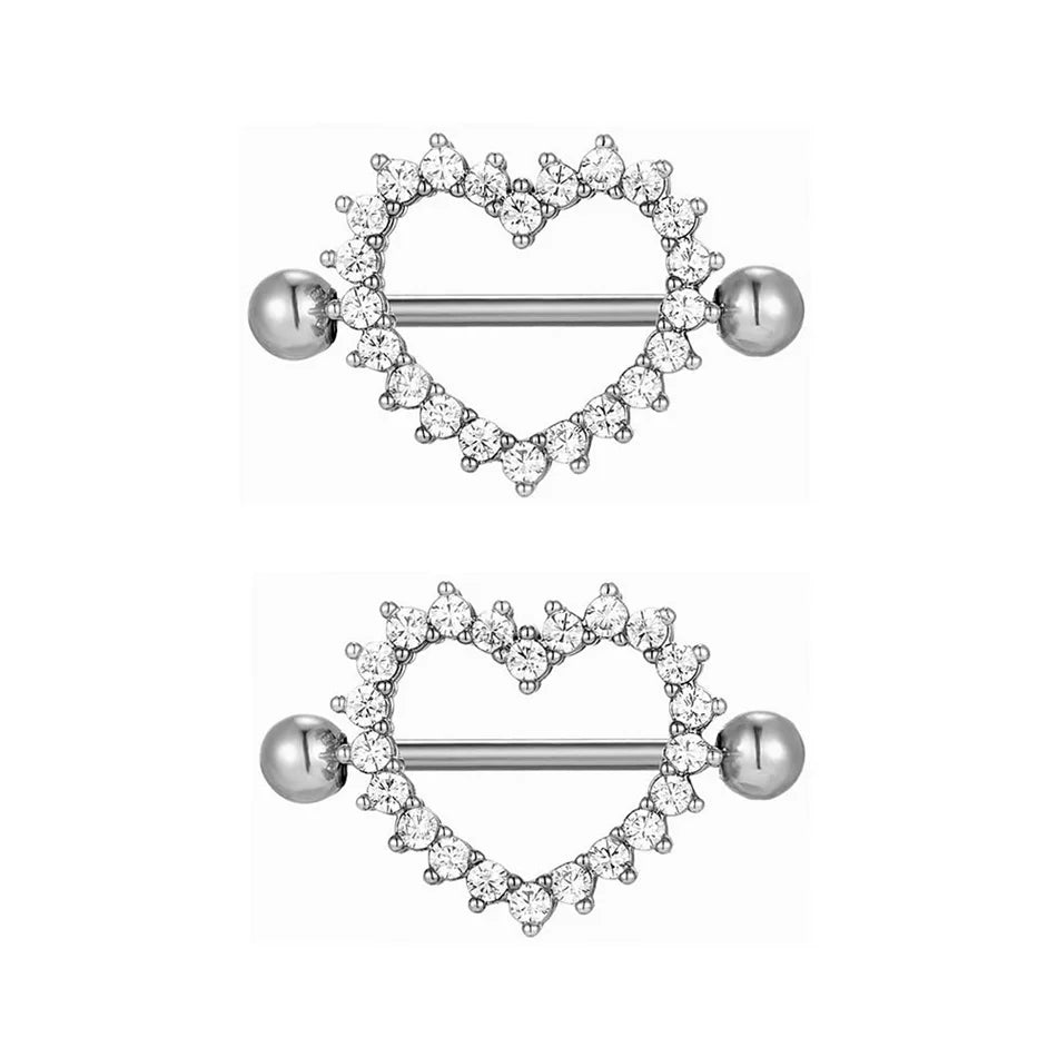 Piercing Téton Cœur • Titanium • 2 PCS