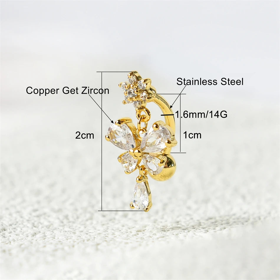 Piercing Nombril Papillon • Titane Élégant