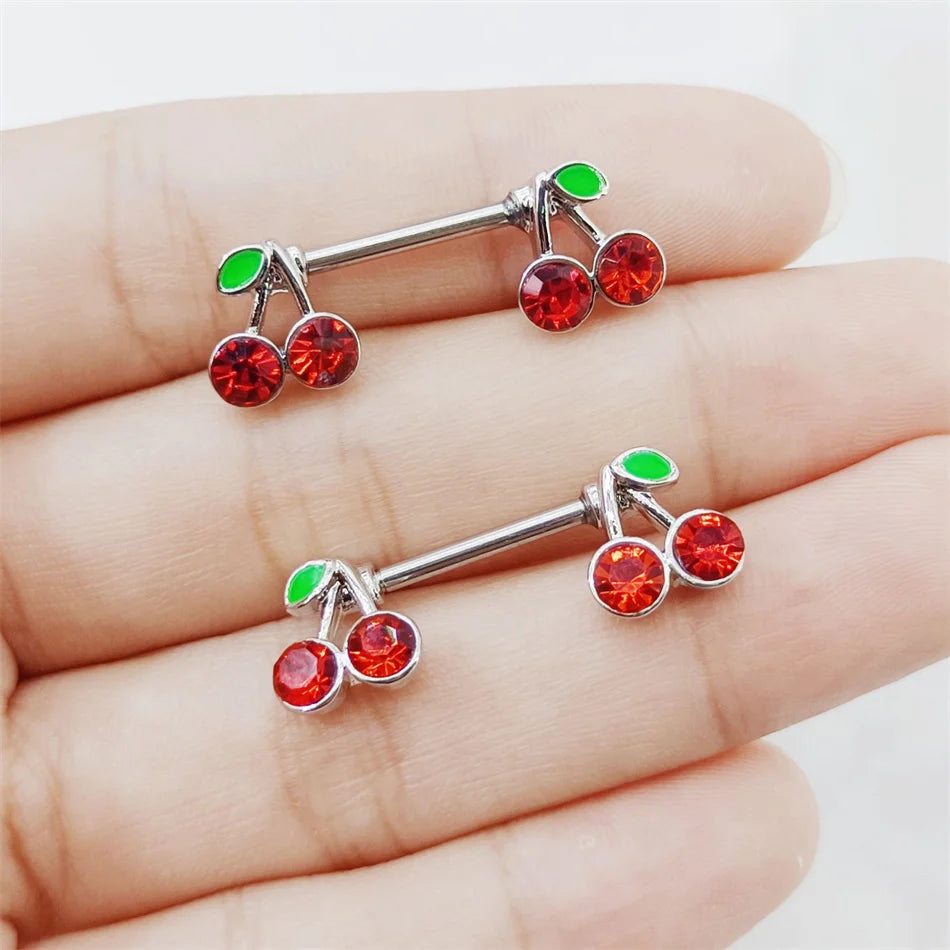 Piercing Téton Cerise • Titanium • 2 PCS