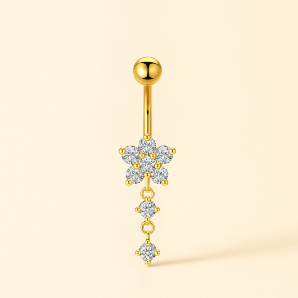 Piercing Nombril Fleur CZ • Titane
