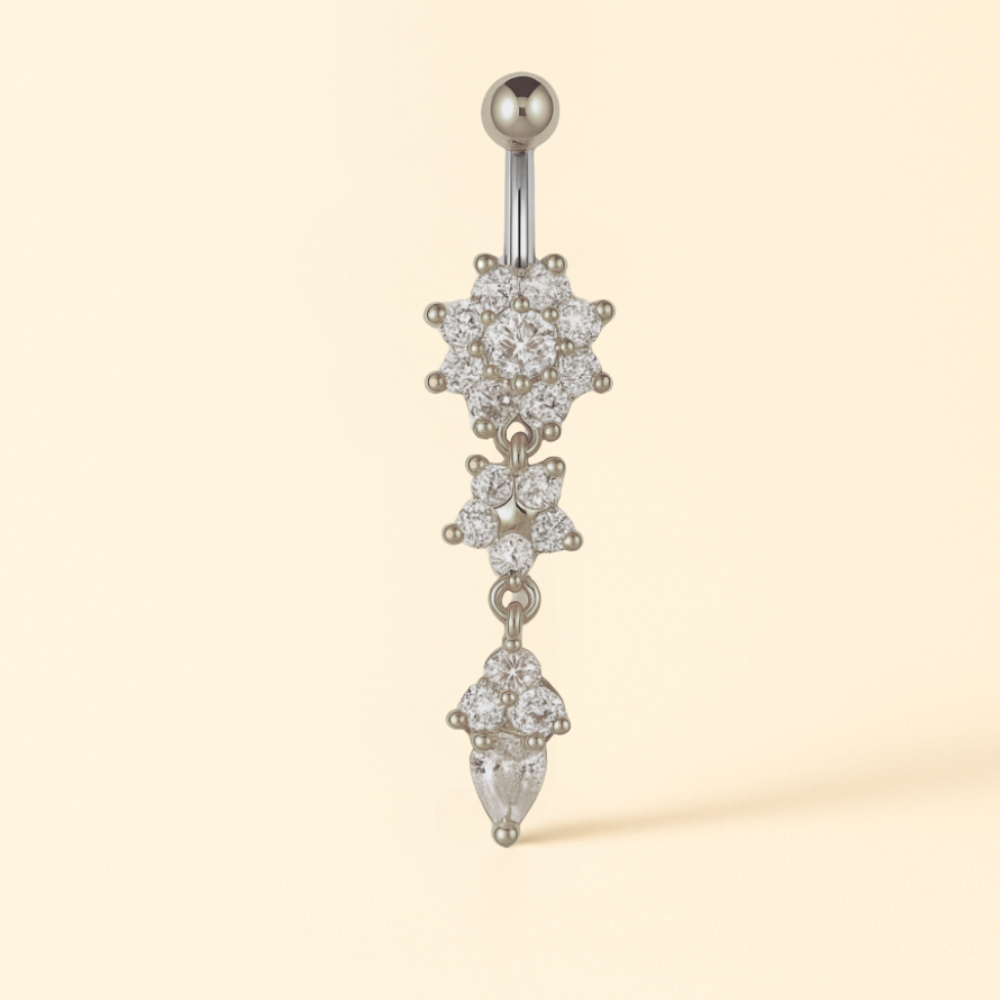Piercing Nombril Triple Fleur • Acier chiurgical