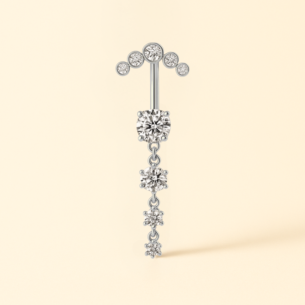 Piercing Nombril Élégant en Acier chiurgical & Zircone