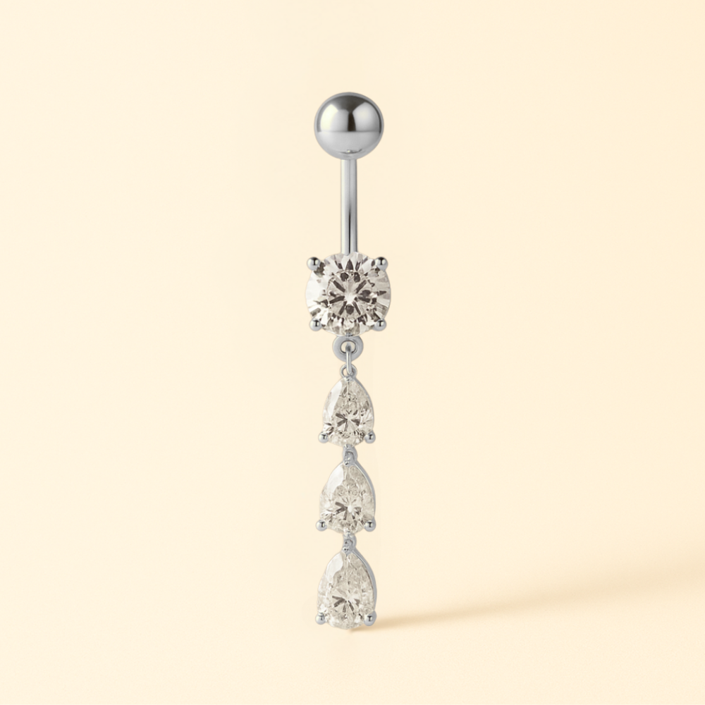 Piercing Nombril Triple CZ • Titane