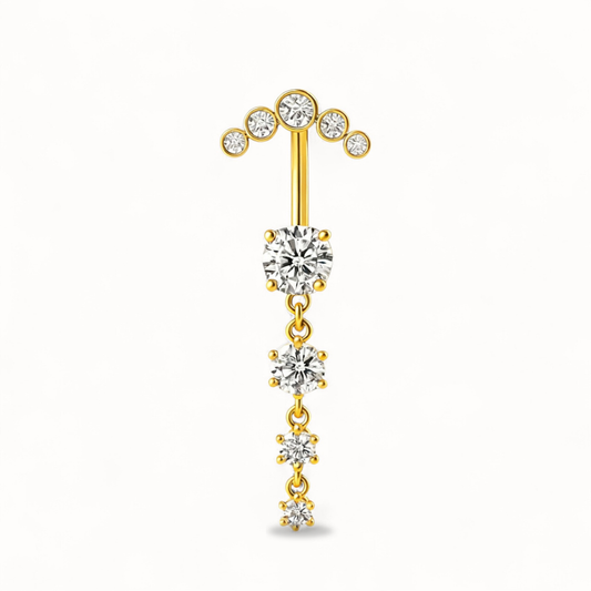 Piercing Nombril Élégant en Acier chiurgical & Zircone