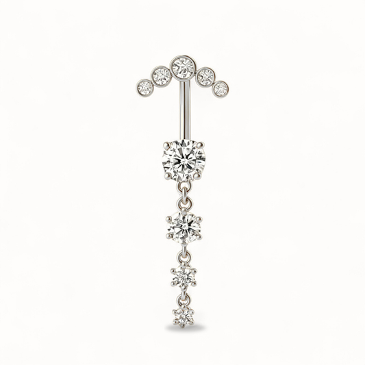 Piercing Nombril Élégant en Acier chiurgical & Zircone