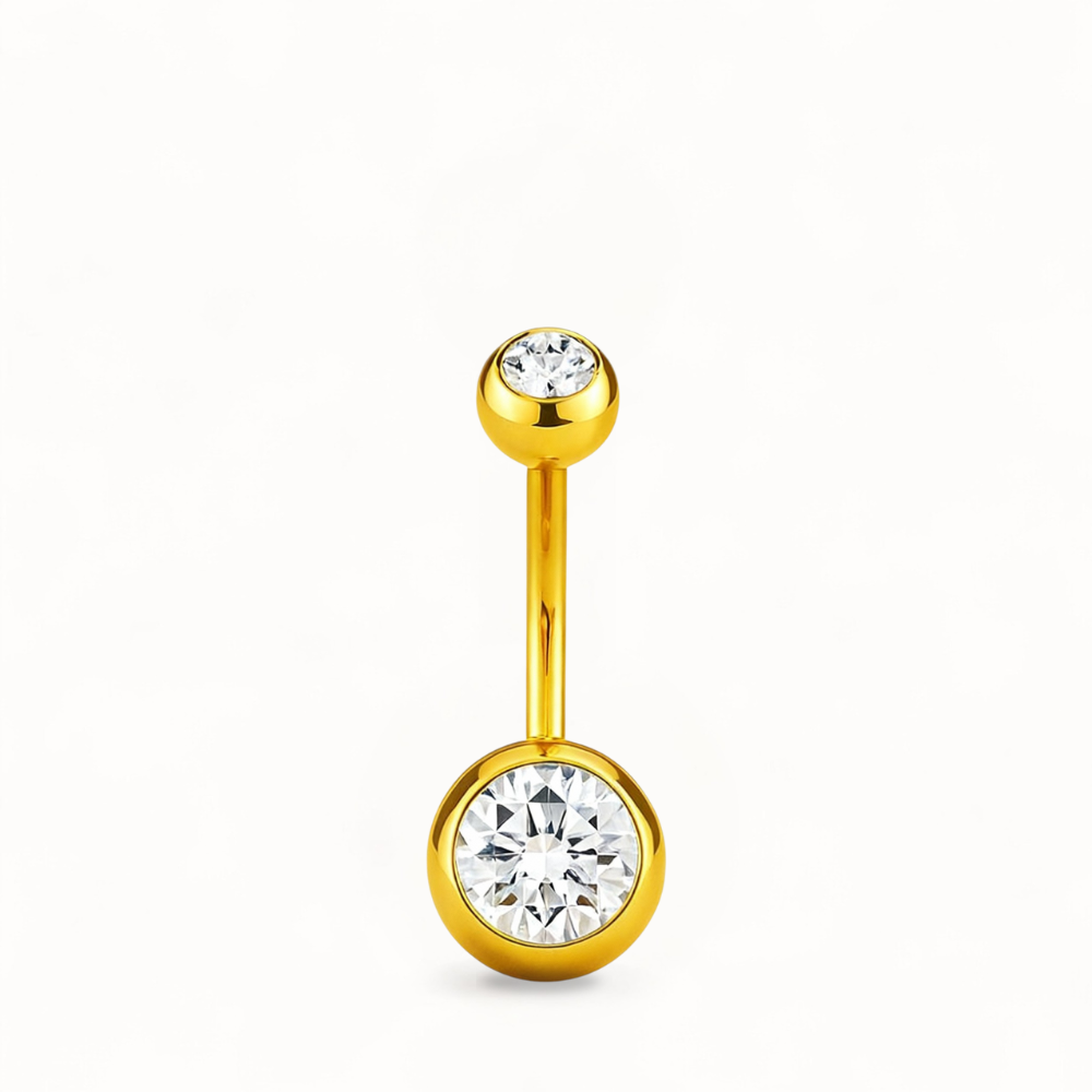 Piercing Nombril Double CZ • Titane