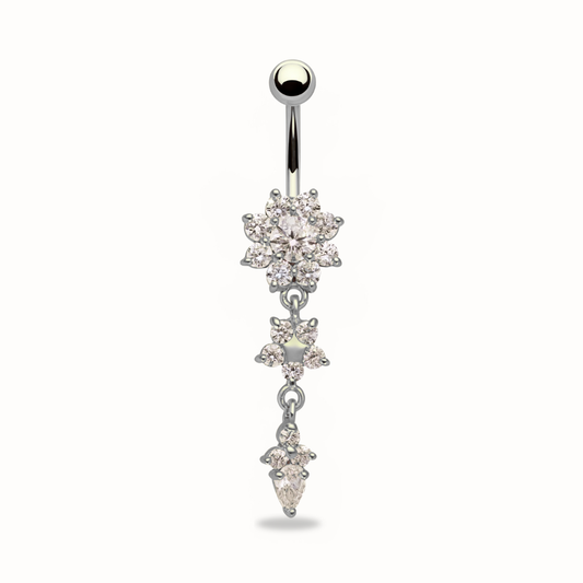 Piercing Nombril Triple Fleur • Acier chiurgical