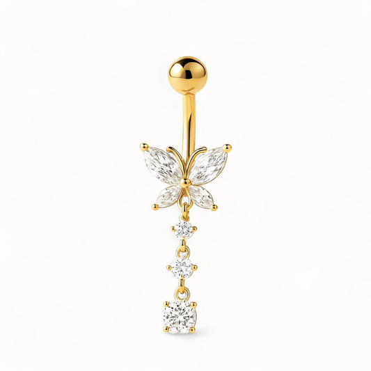 Bijou Nombril Titane • Papillon CZ Pendentif