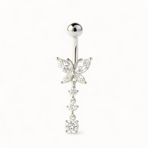 Bijou Nombril Titane • Papillon CZ Pendentif