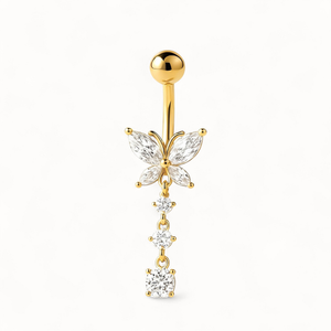 Bijou Nombril Titane • Papillon CZ Pendentif