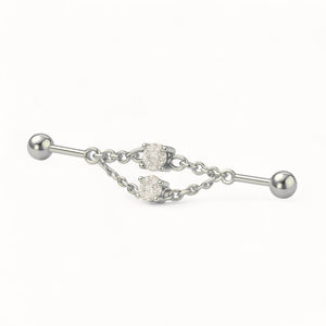 Piercing Industriel Double Chaîne • Titane Chic
