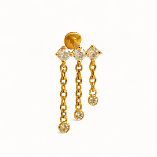 Piercing Hélix Chaîne • Rook Élégant 18k