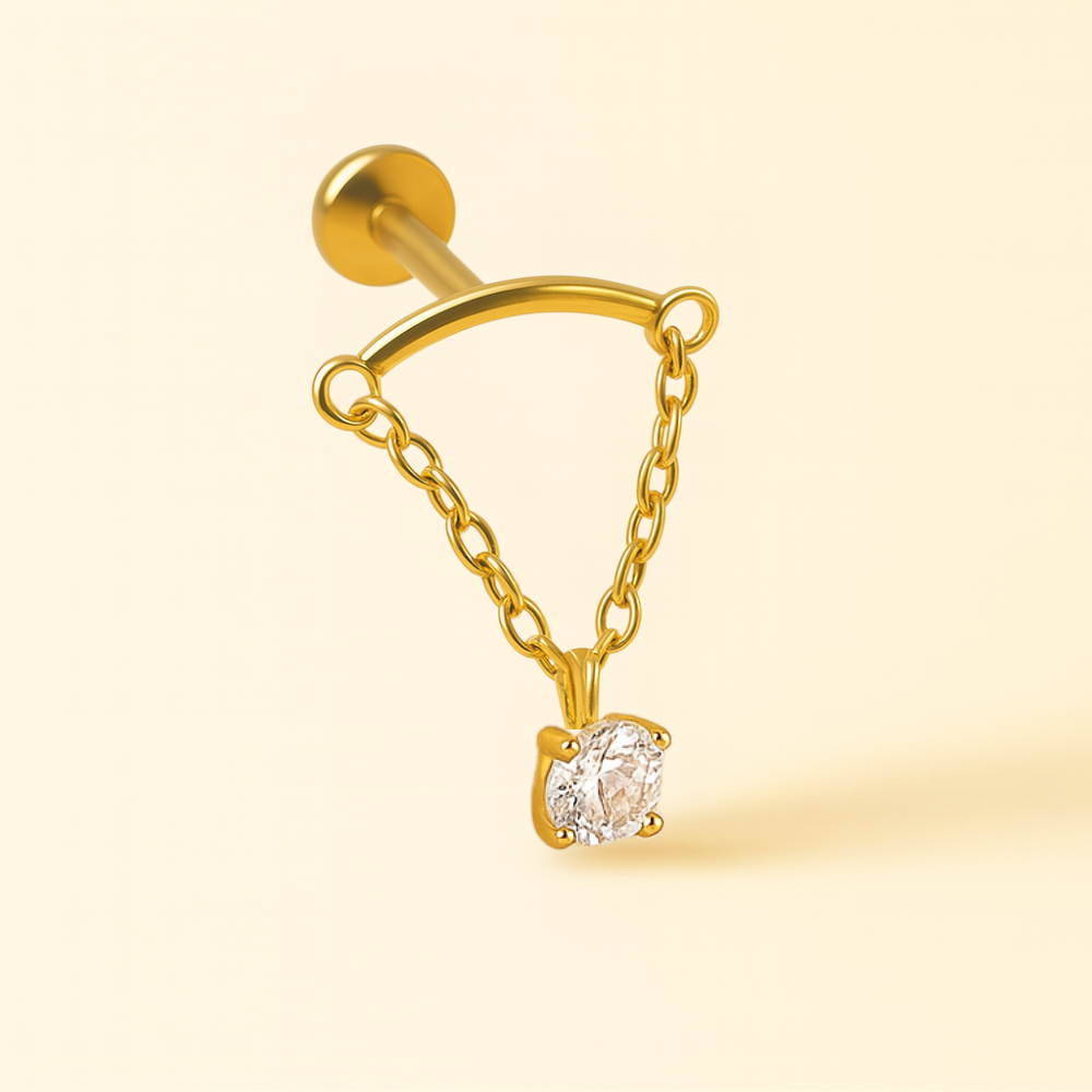 Piercing Hélix Or 18k • Chaîne Pendante Fine