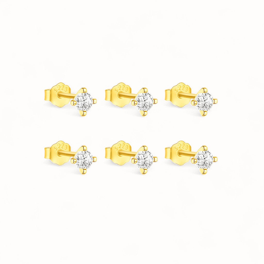 Ensemble 6 Clous d'Oreille • Or 18K