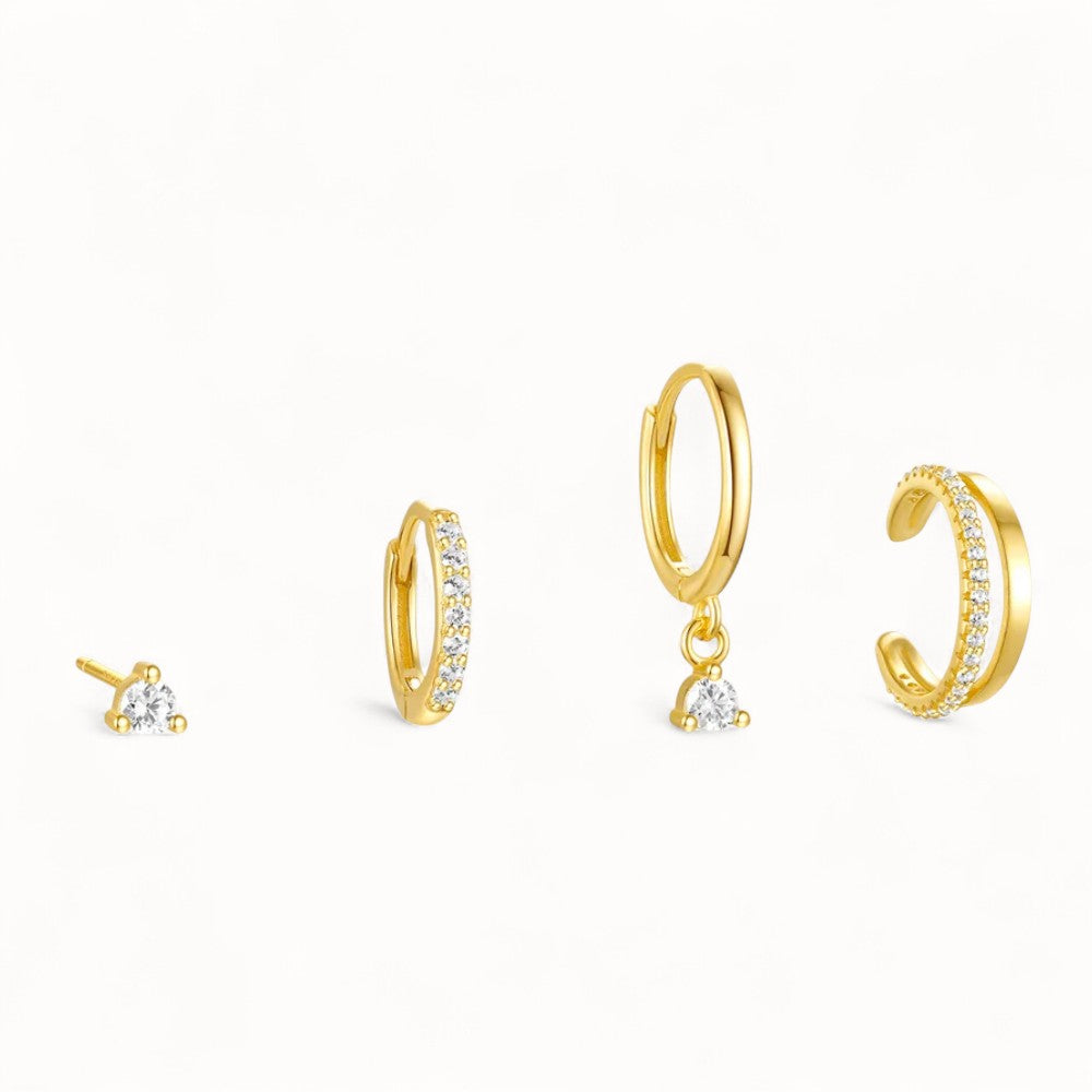 4 Piercings Or 18k • Lobe, Hélix, Conch